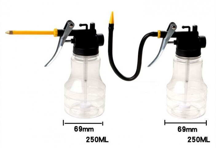 oiler for greasing Transparent Oil Can Lubrication High Pressure Pump Oiler Lubricating Oil Plastic Machine 250ml