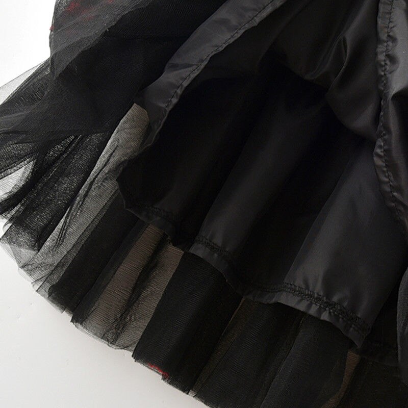 Children Girls Dress For Girls Red Plaid Long Sleeve Patchwork Tutu Dresses Princess Pageant Vestido Outfit Kids Clothes