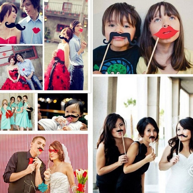 17Stck Foto Verkaufsstand Requisiten Weihnachten Dekorationen Hochzeit Party Herr Frau Verheiratet Lustige Maske Frohe Weihnachten Photobooth Frohes Neues Jahr