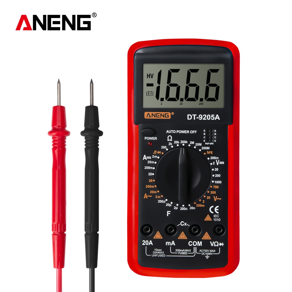 Mini Handheld LCD Digital Multimeter DC/AC Voltage Current Meter Gauge Resistance Tester Voltmeter Ammeter Ohmmeter DT9205A