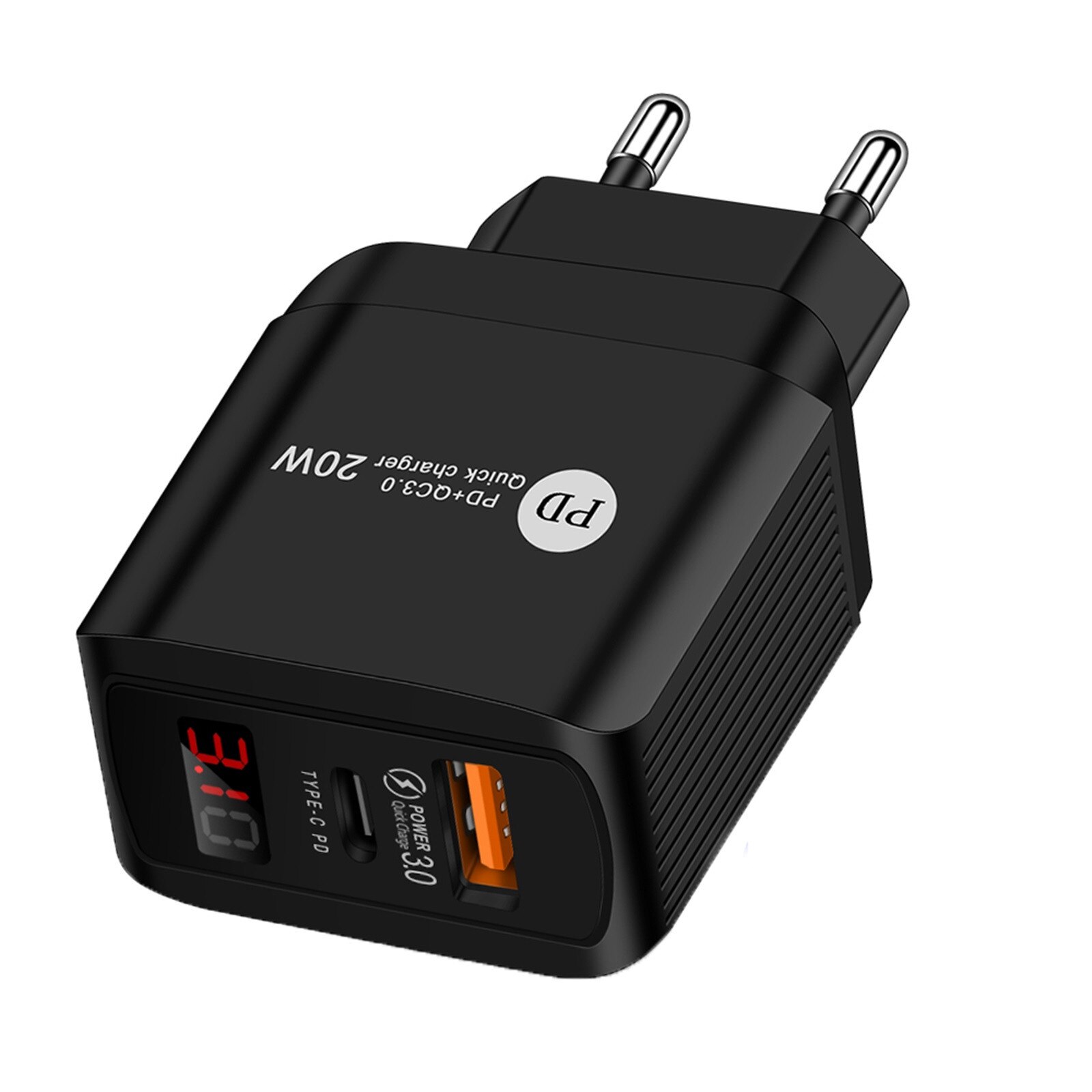 20W Smart Digital Display Is Suitable For Apple Android Multi-port USB Charger