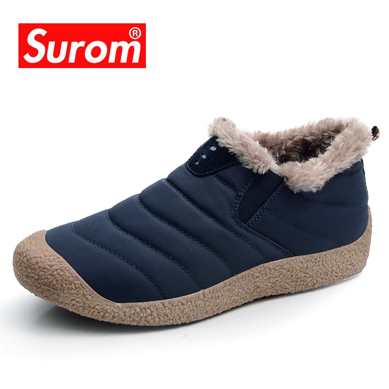 Surom talvikengät miesten aikuisten lämpimät vapaa-ajan kengät vedenpitävä kangas miesten saappaat ulkoovesta talvikengät miesten slip-on krasovki 39-45