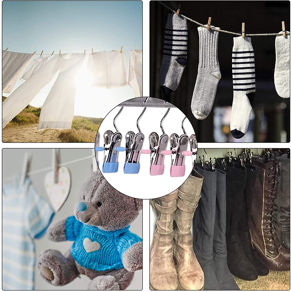 Portable Boot Hangers for Closet, Hanging Hooks with Clips Travel Hangers, Hangers Boot Hooks Towel Clips Hat Clips