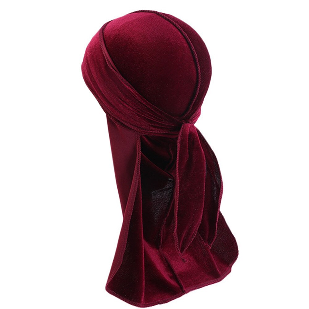 Pañuelo de terciopelo Durag para niños, pañuelo de Color sólido Doo, ondas, gorro, diadema