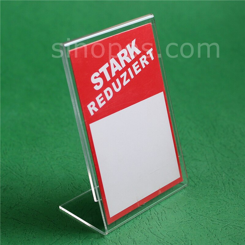 Acryl Schuine Card Frame 8x11 cm Portret Landschap, a7 clear plastic teken houder schuine stand desktop tag ad poster L-display