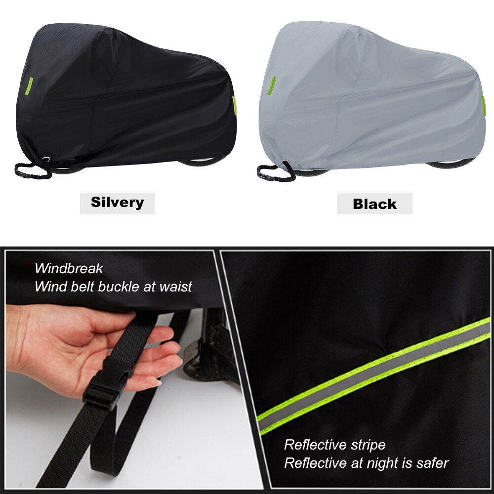 Bicycle Cover Universal Outdoor UV Protector Waterproof Rain Dustproof Motor Bike Cover with Lock-holes 200 x 110 x 70cm