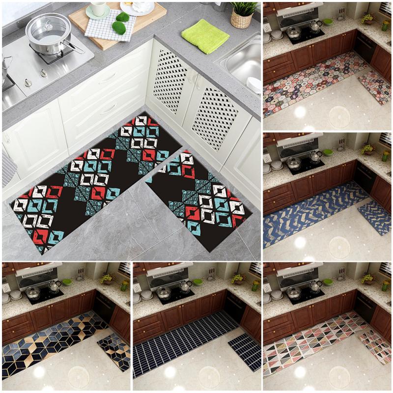 Long Kitchen Anti-slip Mat Bathroom Rug Floor Mat Modern Kitchen Rug Home Entrance Door Absorbent Mat Bedroom LivingRoomFloorMat