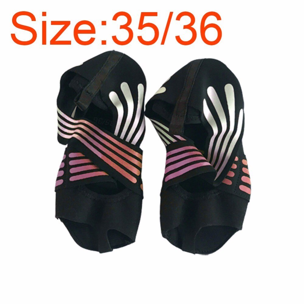 Kvinders halvtå fem-tå greb skridsikre bløde såler ballet yoga sokker pilates sko: Lyserød 35 36 størrelse
