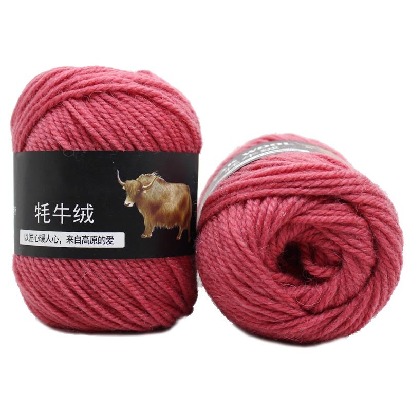 100g virkat garn multicolor handstickning tillbehör mångsidig mjuk tröja mössa halsduk linje färgad längd 300m: Djupt köttrosa
