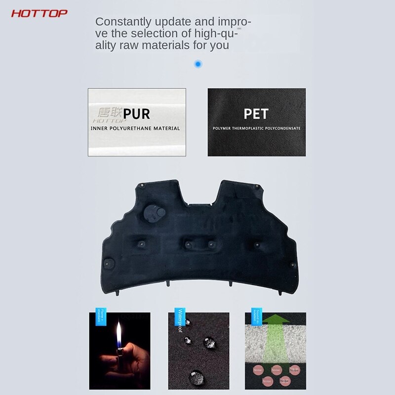 Pour Ford Fiesta capot de voiture moteur pare-feu tapis housse de protection