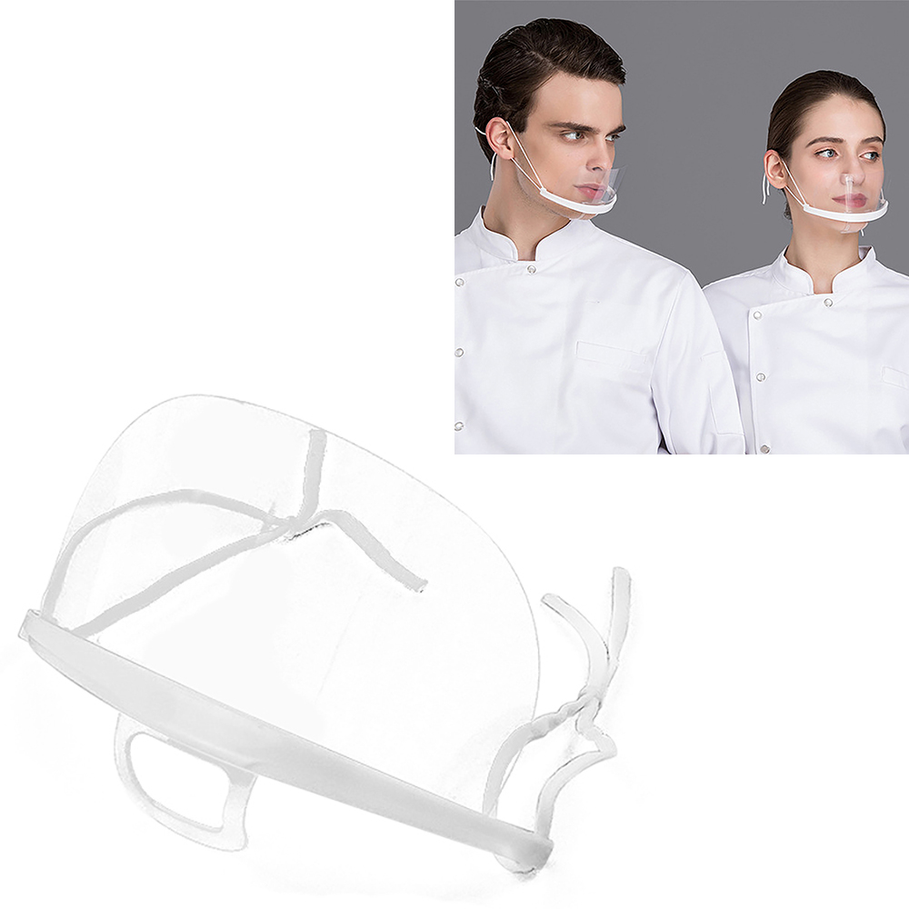 1PCS Transparent Smile Mask Catering Waiter Chef Anti-Fog Hygiene Masks Special Food Plastic Kitchen Restaurant Sanitary Mask
