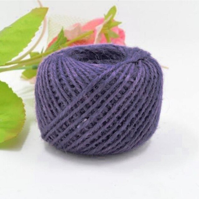30M/Roll Natural Burlap Hessian Jute Twine Cord Hemp Rope Party Valentine Wrapping Cords Thread DIY Packaging Supplies: purple