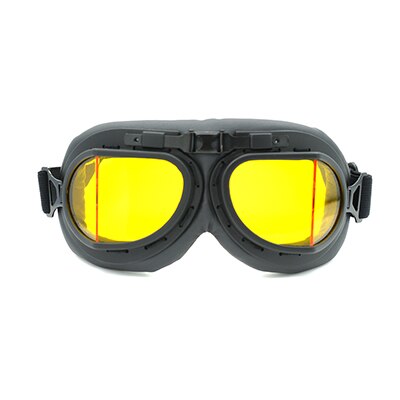 Gafas para moto Vintage casco gafas Retro piloto de scooter gafas de sol con lente multicolor: Amarillo