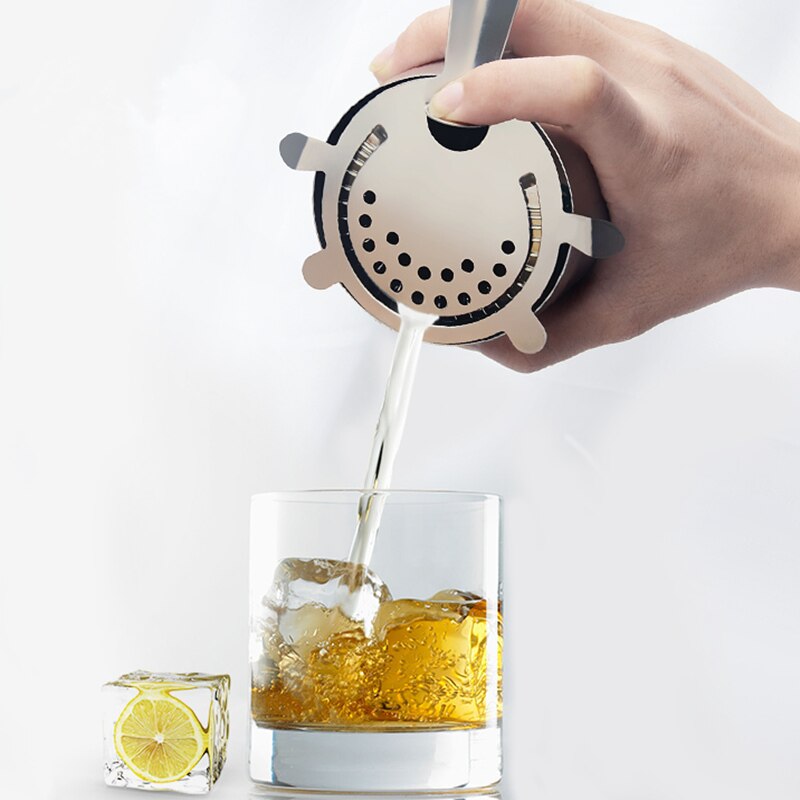 colador de cóctel camarero de acero inoxidable para Bar, licuadora de bebidas, filtro de hielo, accesorios Estilo Boston herramientas para Bar