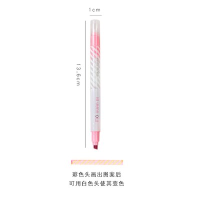 2 Head Pen Pen Highlighter Cover Drawing Change Color Cute Pen Student Diy Christmas Card Stationery School Supply