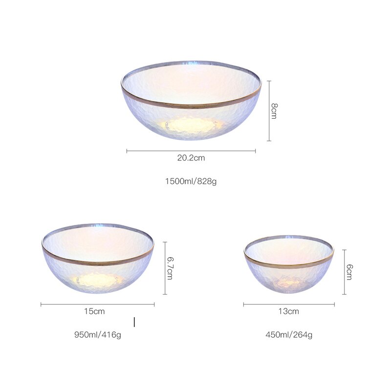 Rainbow Glass Tableware Dinner Plate Dessert Salad Bowl Western Dish Dinner Tray Fruit Plate Dinnerware Sets Plate