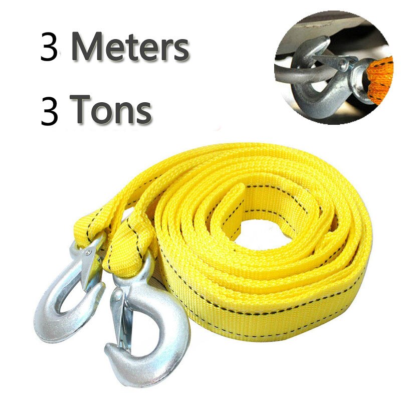 Câble de remorquage de voiture robuste de 4M, 5 tonnes, crochet de sangle de corde de traction, Van de récupération sur route: 3M 3Ton