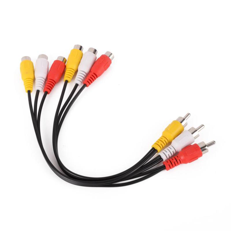 24 cm 3 RCA Stecker auf 6 Cinch-buchse Stecker Audio Video AV Kabel Adapter RCA Jack Splitter Kabel Verlängerung AV Kabel Für TV DVD: Rot