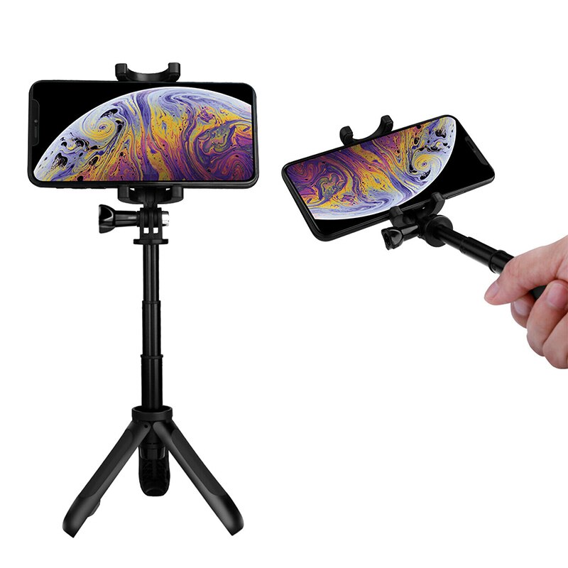 Portable handheld selfie stick tripod desktop holder for android and ios phones  gk99: Black