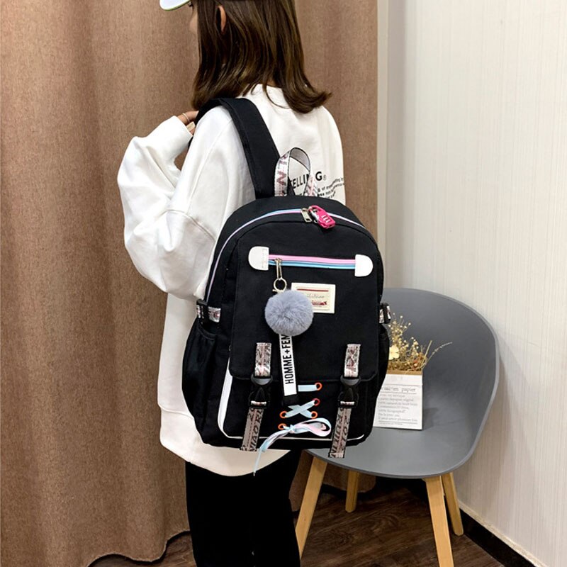 Casual Schooltassen Voor Meisjes Vrouwen Rugzakken School Rugzak Usb Opladen Schooltas Rugzak Kind Kids Bag Mochila