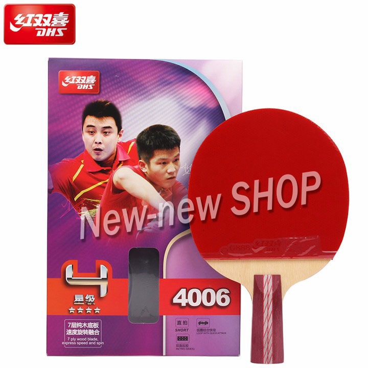 D'origine DHS 4002 4006 raquette de tennis de table avec 4 étoiles boutons dans les caoutchoucs attaque rapide boucle DHS sports de raquette de ping-pong