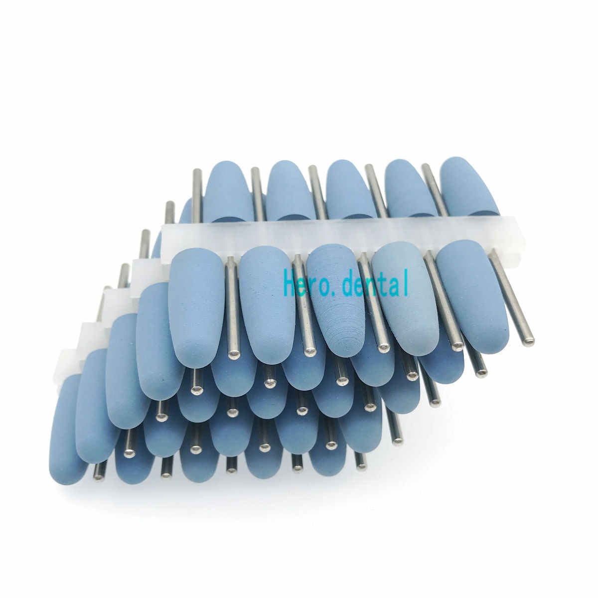 50 Stuks Dental Silicon Rubber Polijstmachines Dental Polijsten Burs Voor Hars Basis Blauw
