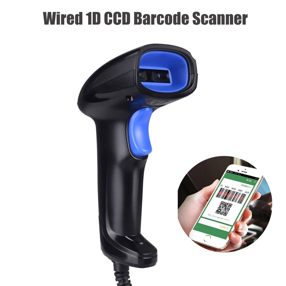 1Pc Handheld Wired 1D Ccd Barcode Scanner Pos 2D Barcode Scanning Rood Licht Reader Met usb Kabel