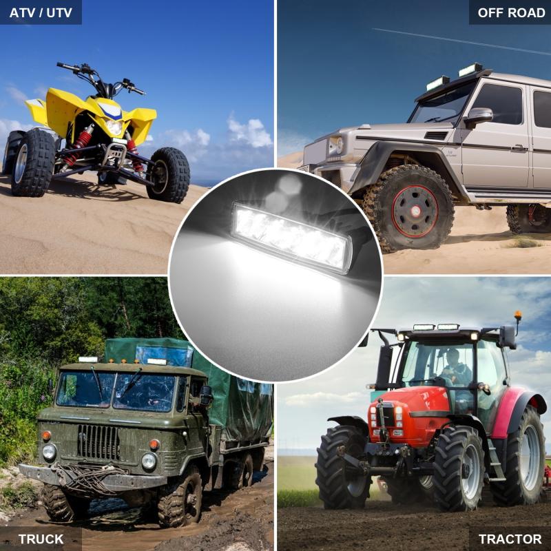 6 Inch 30W 6 LED Work Light Bar Square Spotlight 10-30V DC Offroad LED Light Bar Headlight For Truck Offroad 4X4 4WD Car SUV ATV