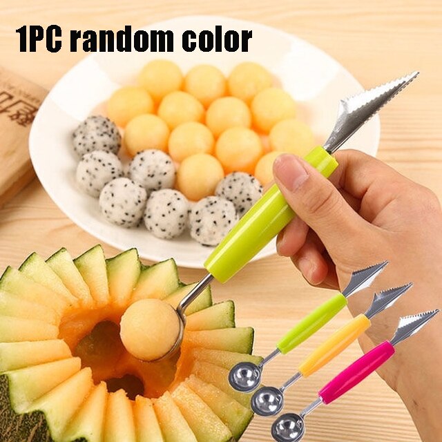 1PC Stainless Steel Fruit Carving Knife Triangle Push Knife Fruit Knife Fruit Slicer Non-slip Carving Blade Kitchen Accessories: B