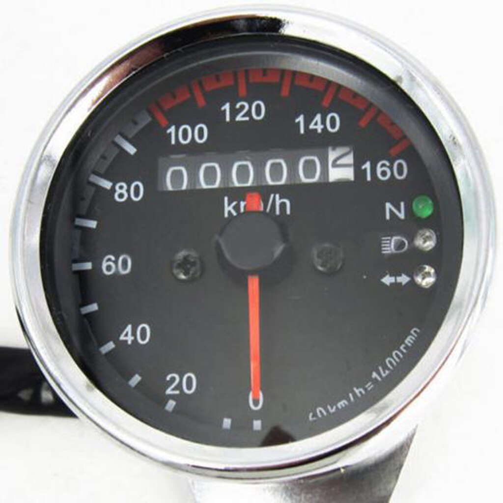 12V Motorcycle Bike Dual Odometer Speed Speedo Meter Gauge LED Backlight