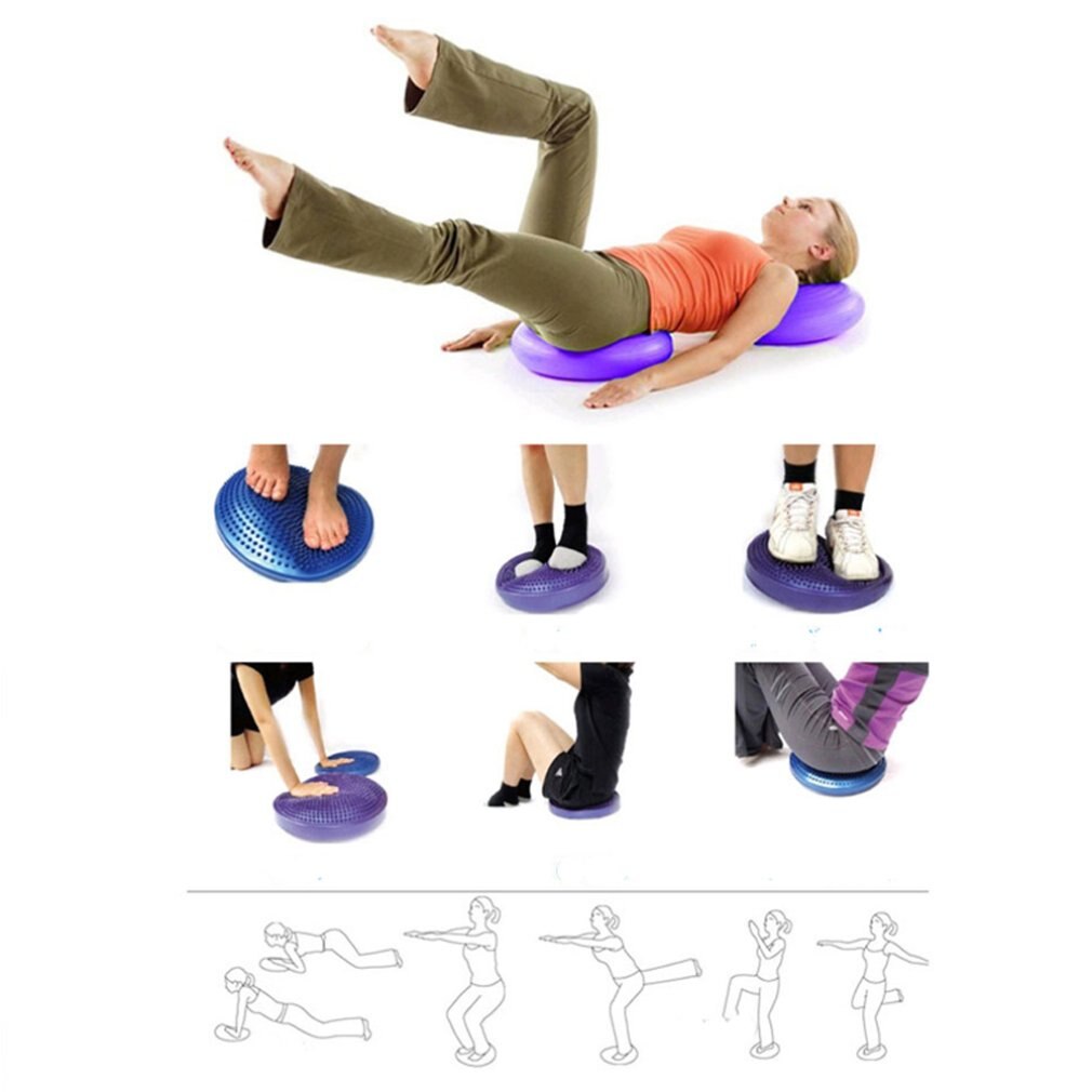 33cm duurzame opblaasbare yoga massage bal pad universele sport sportschool fitness yoga wiebel stabiliteit balans schijf kussen gratis pomp