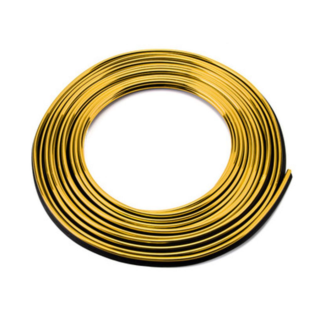 Super Flexible 5M Car Interior Moulding Trim Strip Door Gap Edge Moulding Trim Universal Decorative Line Auto Accessories: Gold