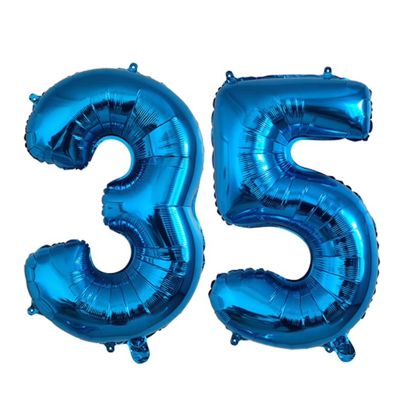 32 pulgadas 1 Uds globo de aluminio número 0 1 2 3 4 5 6 7 8 9 niños niñas de cumpleaños globos azul profundo suministro de: Multicolor
