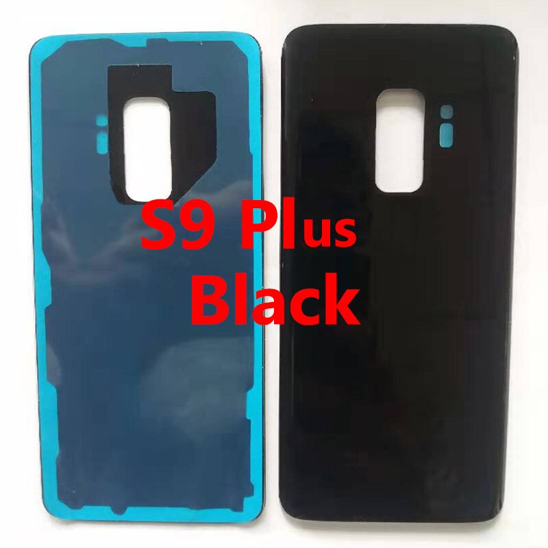 For SAMSUNG GALAXY S9 G960 G960F Battery Cover Back Glass Cover S9+ S9P S9 PLus G965 G965F Battery Cover Rear Door Housing Panel: S9plus Black