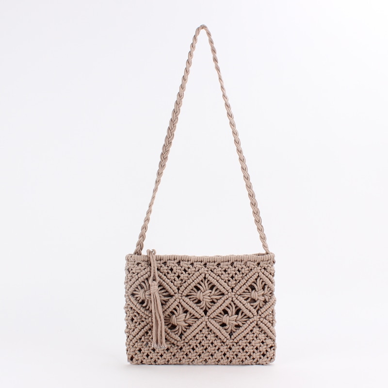 Kwasten Handvat Messenger Bag Katoen Strap Katoenen Zak Crossbody Schouder Hand Strap Handgemaakte Weven Vrouwen Geweven Handtas