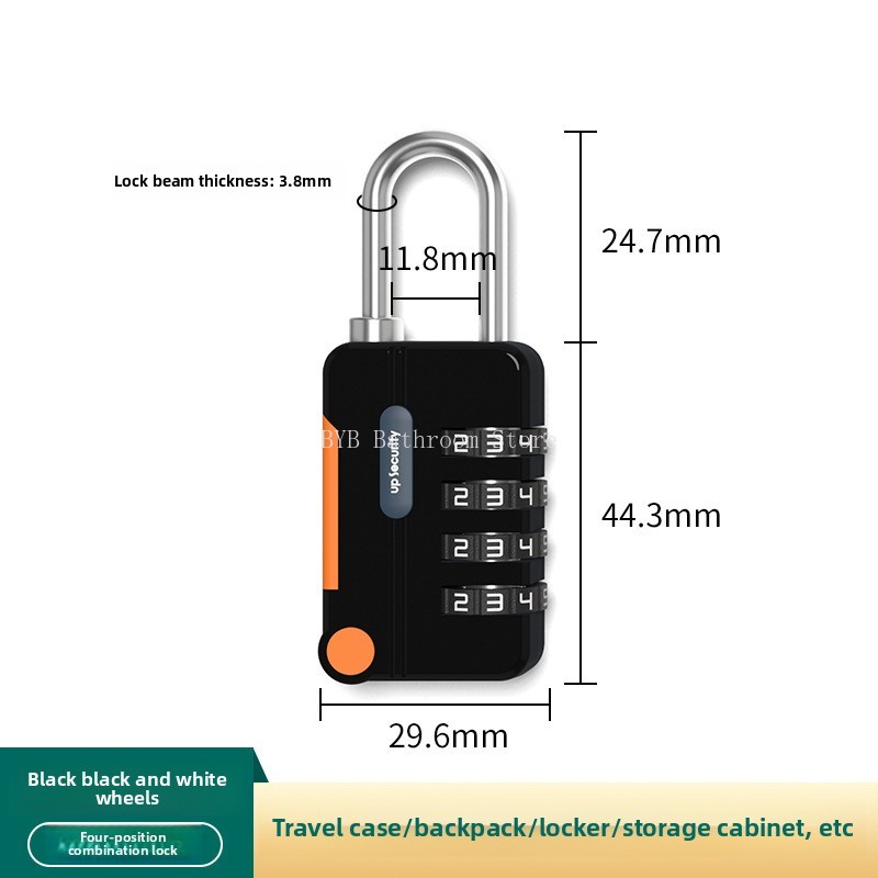 Concept Color 4 Digit Combination Lock Anti-theft Safely Code Lock Travel Luggage Suitcase Lockers Zinc Alloy Padlock: Red