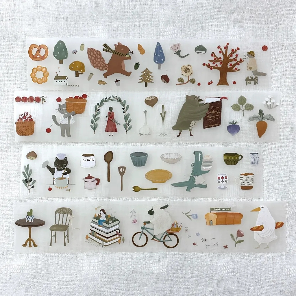 1 bucle de hiedra, nieve, árbol de limón Vintage, granja, bosque, chica, Washi, cinta PET para hacer tarjetas, bricolaje, Plan de álbum de recortes, pegatina decorativa: Caqui oscuro