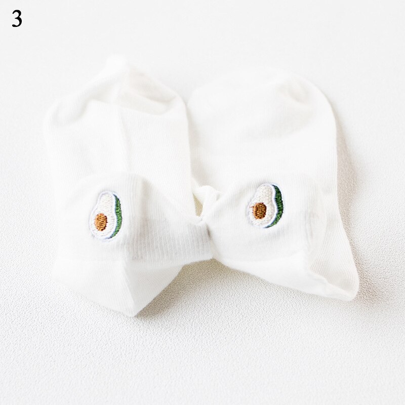 Cartoon Embroidery Fruit Ankle Socks Women Cotton white Short Socks Female Casual Summer Thin Boat Socks Hipster: 3