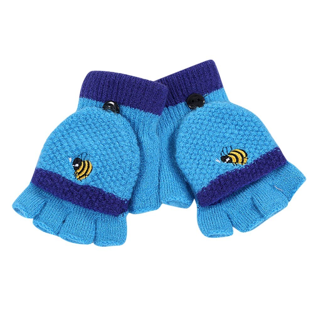 ARLONEET Toddler baby fingerless gloves Cotton knitted Warm winter gloves kids Girls Boys Winter cartoon Gloves