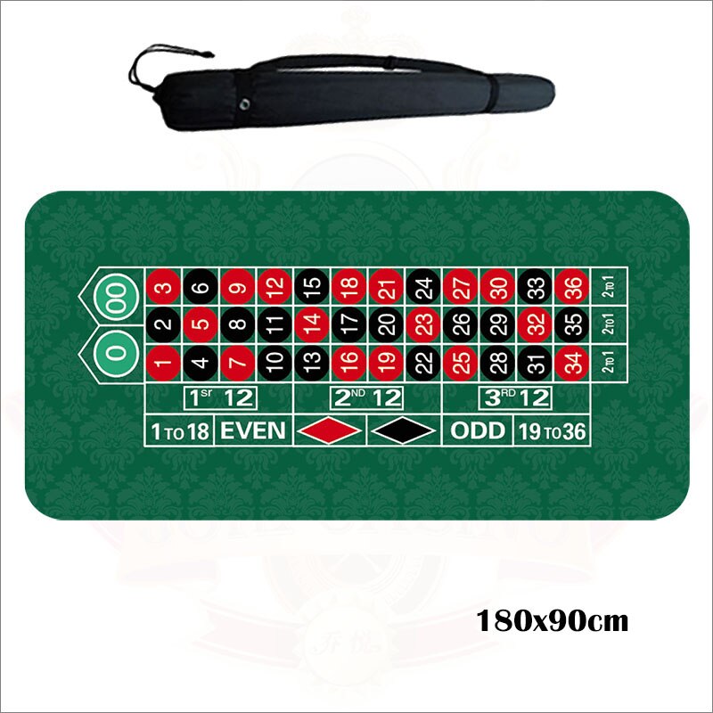 Roulette Mat Sigle 0 or Double 0 Rubber Table Cloth 90x180cm Carry bag is free: American 00