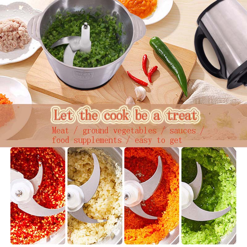 2l/3l Stainless Steel Electric Chopper Meat Grinder Mincer Food Processor Slicer Vegetable Food Chopper Meat Slicer Machine