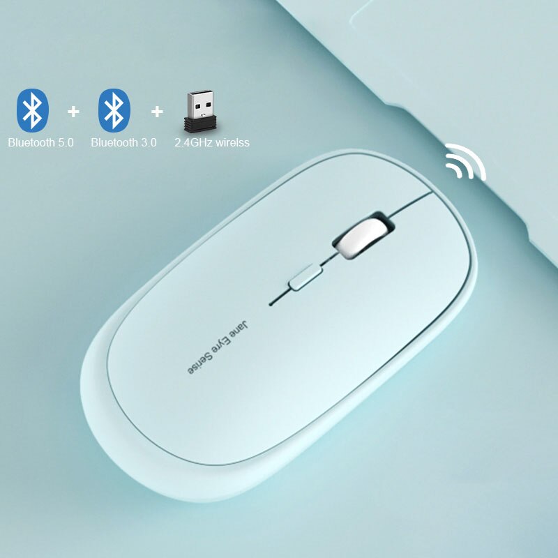Oplaadbare bluetooth-muis, draadloze muis voor ipad, mac, windows, android, 1600 dpi, stille muis, draadloos, drie modi voor kantoor
