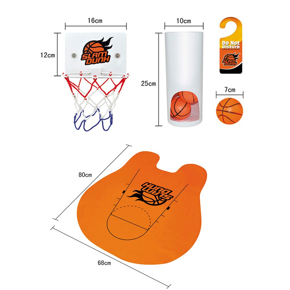 Grappig Toiletten Basketbal Set Met Basketbal Hoepel 3 Ballen En Mat Wc Game Indoor Training Mannen Jongen Funny Games #20
