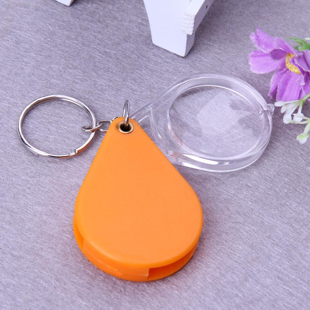 10X Mini Pocket Magnifier Lightweight Plastic Portable Magnifier Folding Magnifying Glass Handheld Glass Lens Keychain Magnifier
