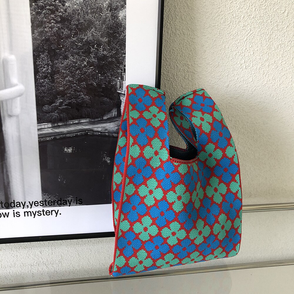 Mode Breien Pols Tas Vrouwen Handtas Handgemaakte Touw Geweven Clutch Purse Tote Shopper Tassen Voor Vrouwen 2022 Vrouwelijke: 2