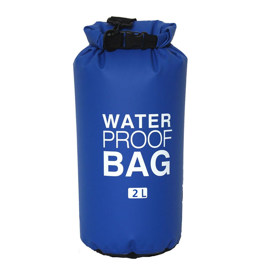 MARJAQE Camping hiking PVC waterbag waterproof bag Camping Dry Bags Outdoor Traveling Ultralight Rafting Bag waterproof box 2L: dark blue 2L