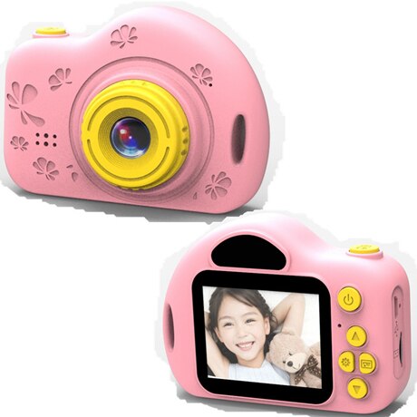 Toy Camera Mini Camera Kids Toys Cartoon Digital Camera Baby Toys 12.0M with 2.0 Inch IPS Screen Children Educational Toys: X7 Pink