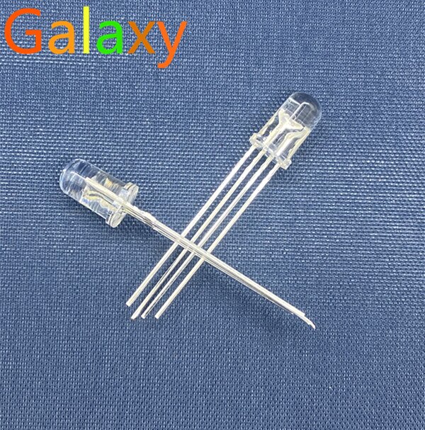 20pcs 5mm 4pins RGB LED Common anode/CATHODE Tri-Color Emitting Diodes Transparent/Diffused