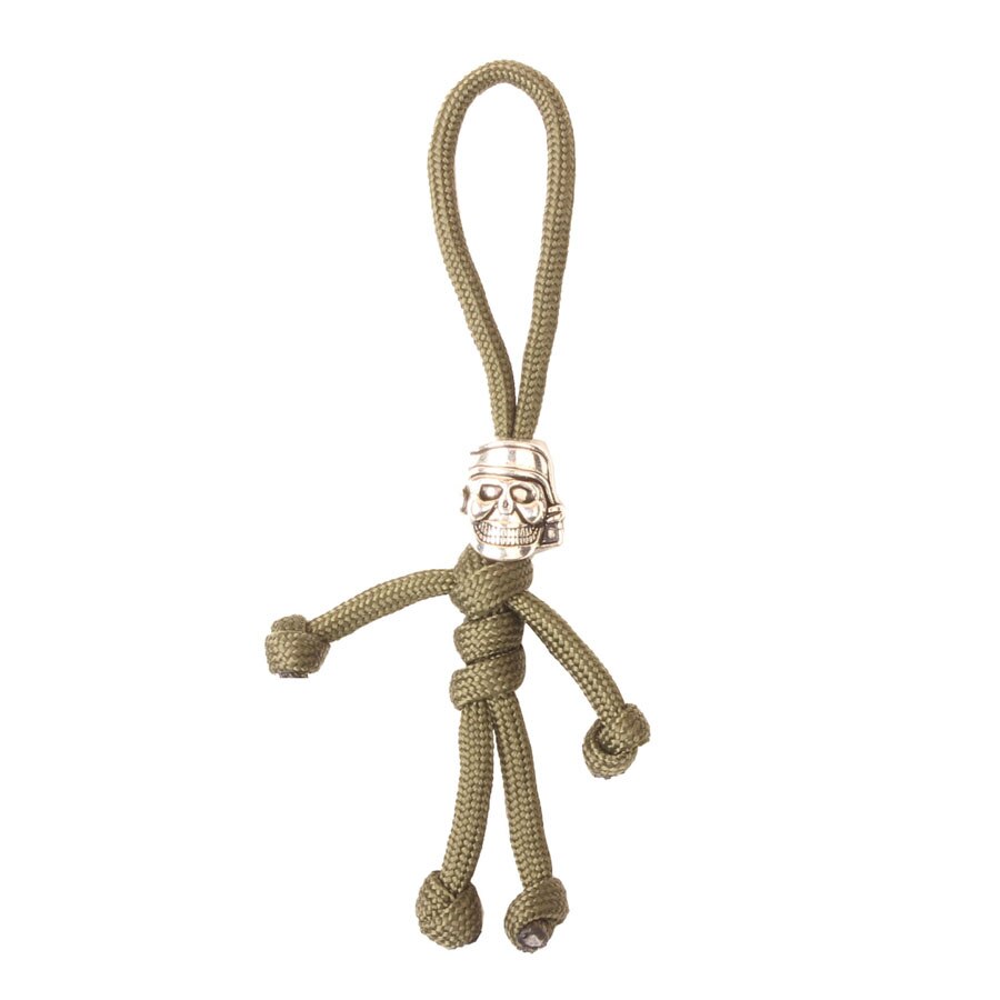 Campingsky paracord rep nyckelring utomhus camping överlevnad utrustning fallskärm sladd pirat nyckelring ring camping verktyg: Armégrön