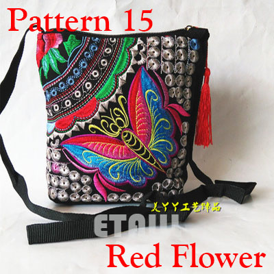 Chinese Nationale Etnische Stijl Messenger Bag Vintage Bloemen Geborduurde Leuke Canvas Crossbody Tas Meisjes Kleine Telefoon Tassen